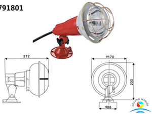 150W Boat Small Type Flanged-base Spot Lights For Marine Use
