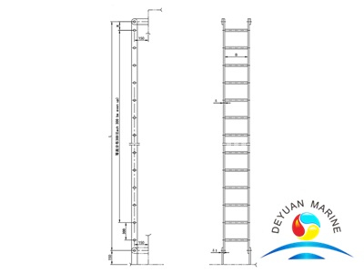 ISO Standard Marine Steel And Aluminum Vertical Ladder For Boat