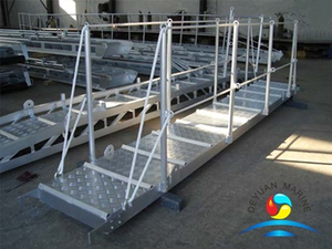 Marine Aluminium Wharf Gangway Ladder 15000mm with Handrail for Port